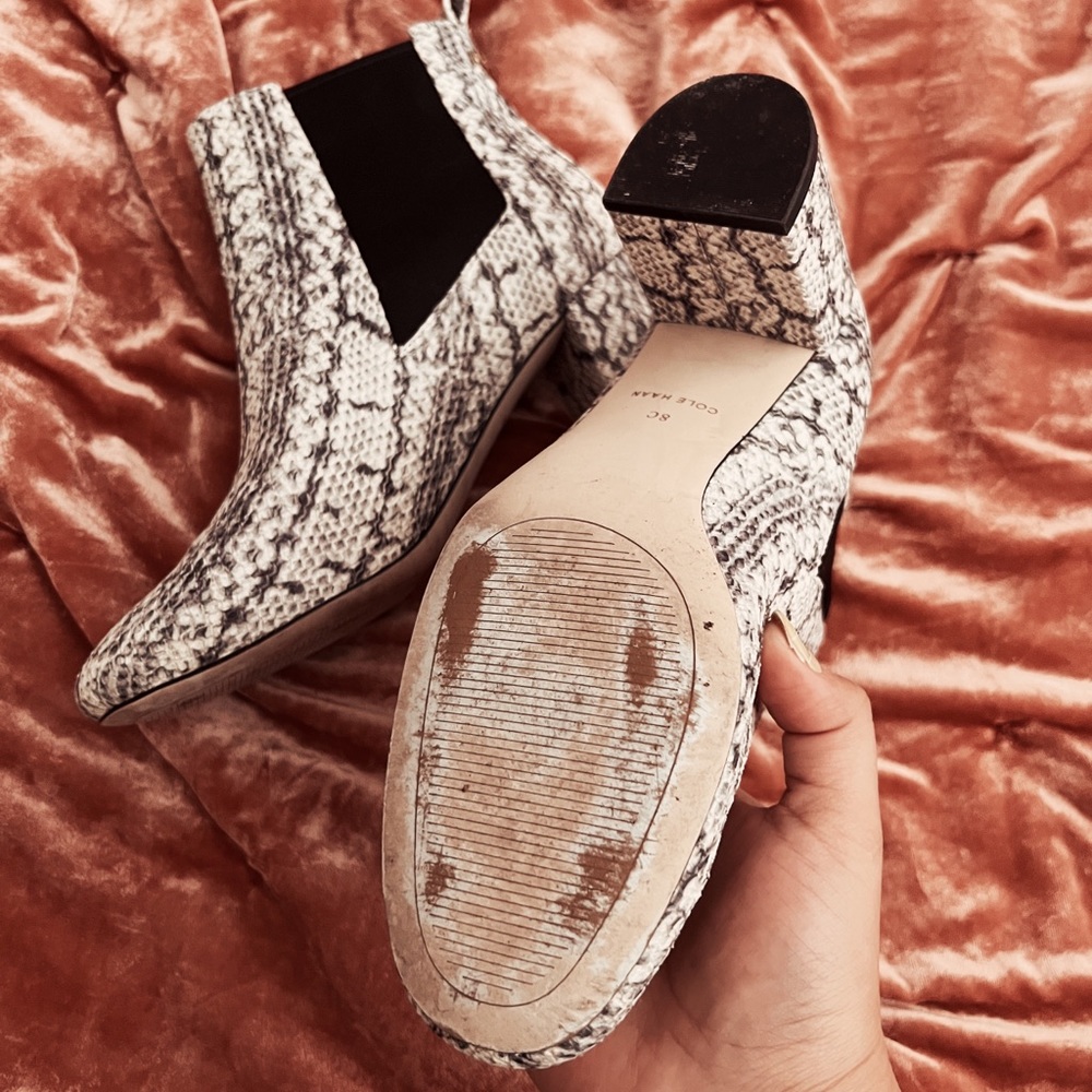 COLE HAAN Nitasha Bootie Natural
Leather Python BOOTS